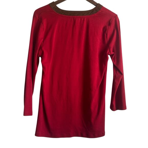 Ralph Lauren RLR‎ Women Tunic Top L Red Cotton Preppy Western Cowgirl Classic - Picture 3 of 7